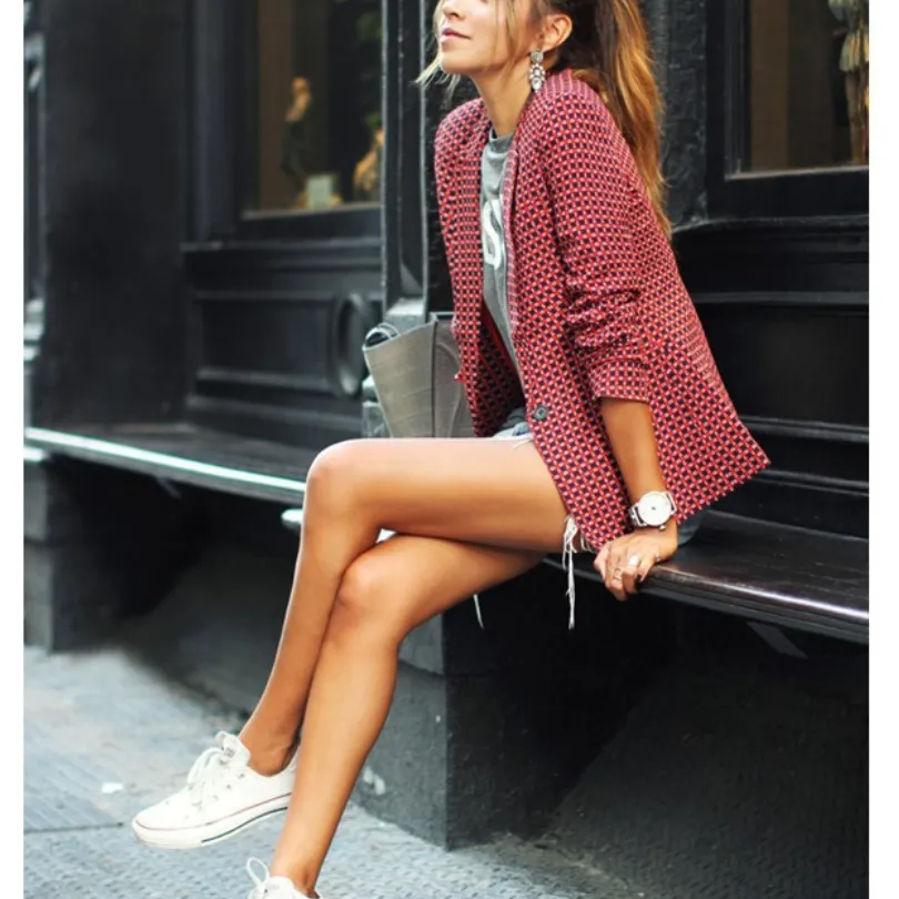 Stylish Casual Plaid Blazer