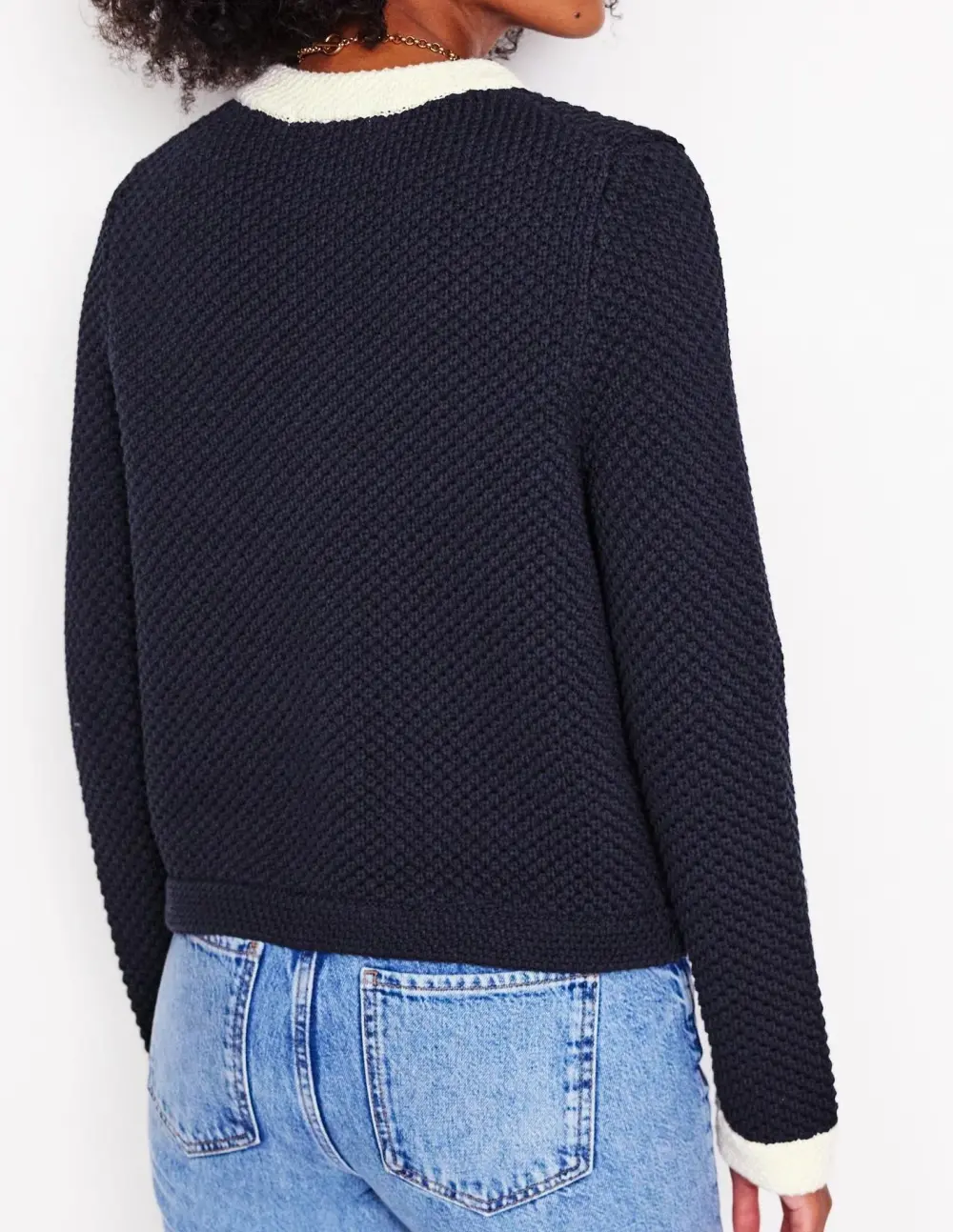 Navy Knitted Jacket