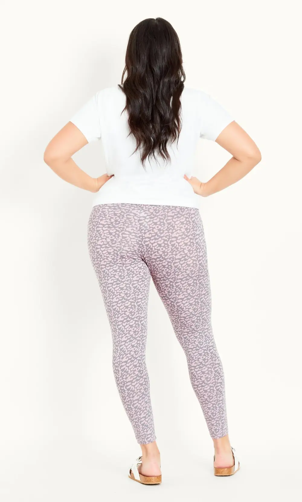 Evans Pink & Grey Animal Print Leggings