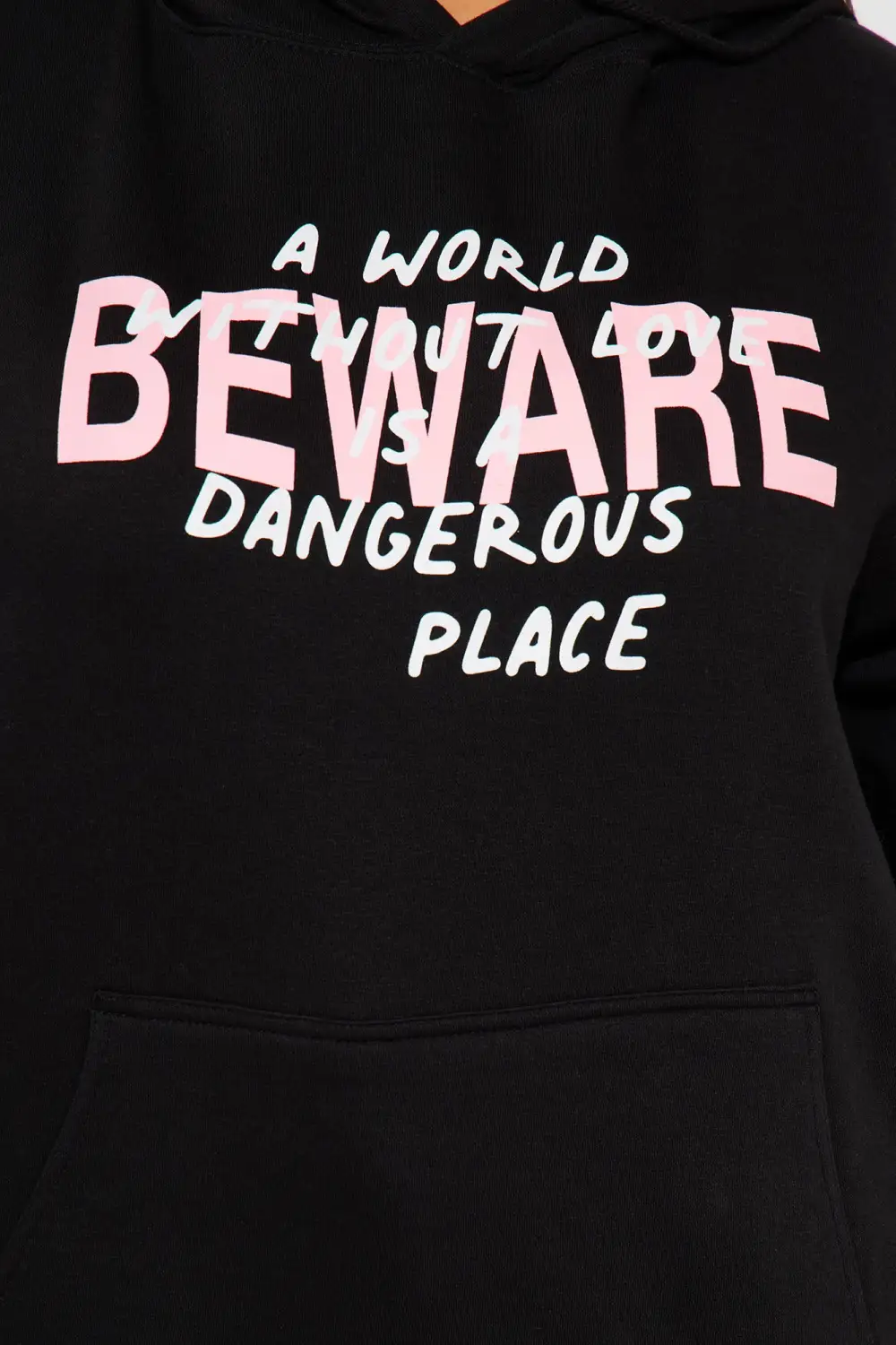 Beware Of Love Hoodie - Black