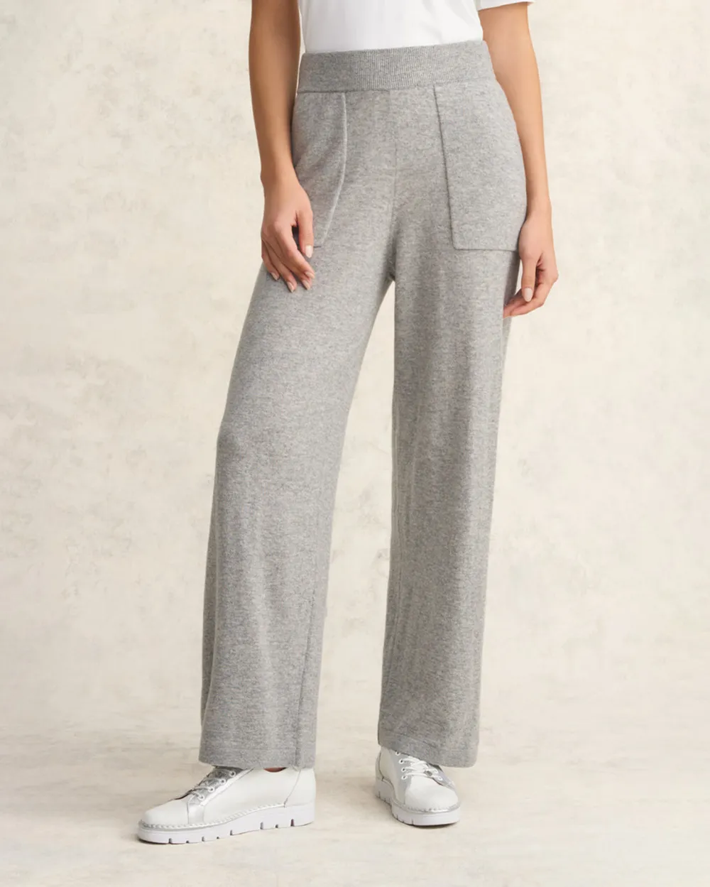 Elastic Waist Wide Leg Knit Pants