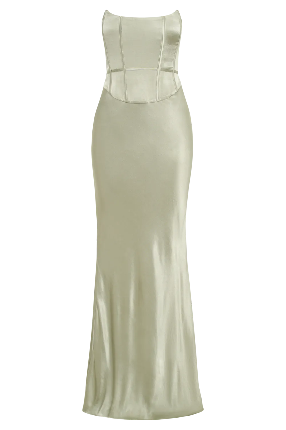 Satin Strapless Maxi Dress