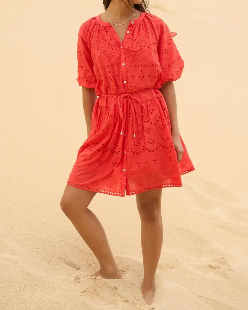 Eyelet Embroidery Design Broderie Tiered Dress