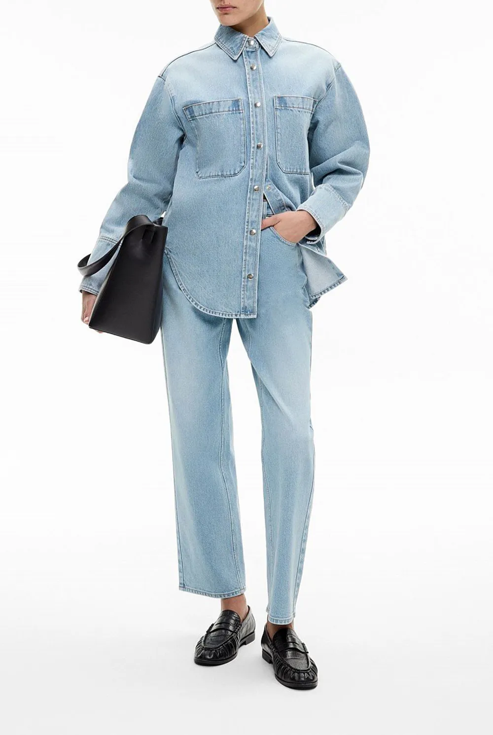 Light-Washed Straight-Leg Denim Jeans