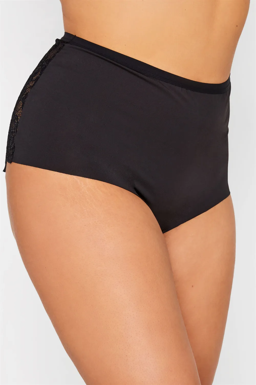 YOURS 5 PACK Curve Black Cotton High Waisted Full Briefs