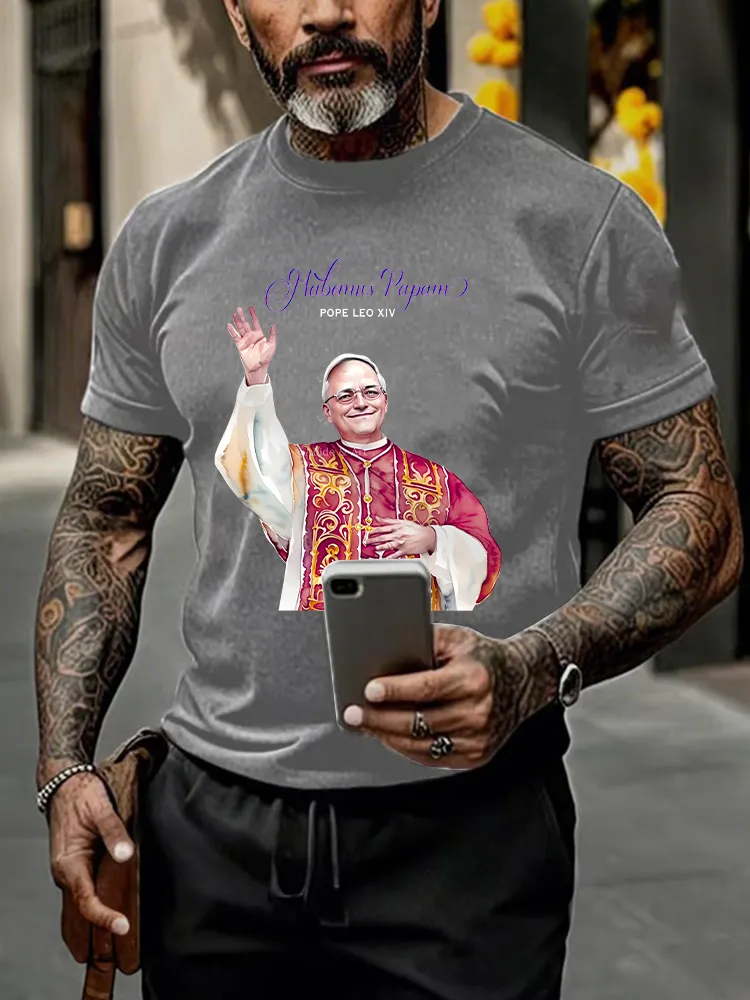 Men'S Habemus Papam Pope Leo Xiv Printed T-Shirt