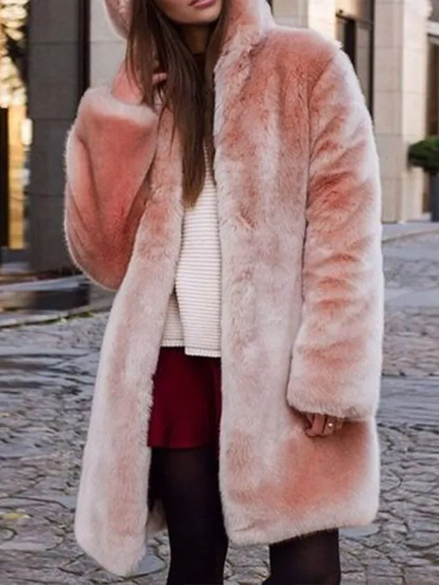 Casual Loose Plain Long sleeve Teddy Jacket