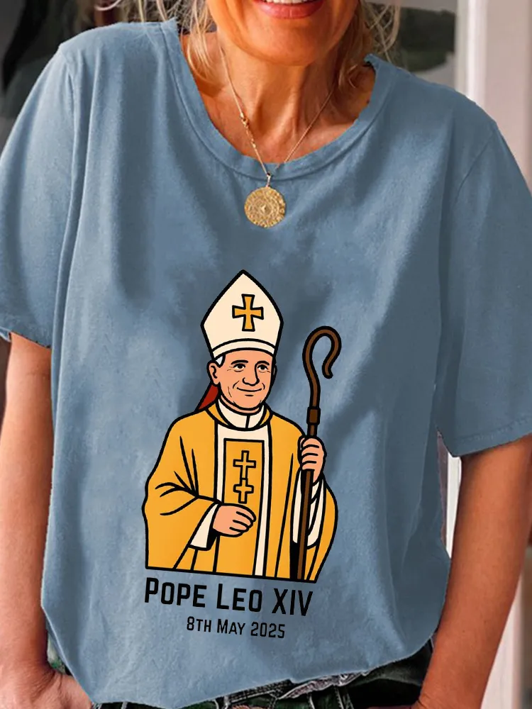 Women'S Pope Leo Xiv 8th May 2025 Round-Neck Short-Sleeved T-Shirt