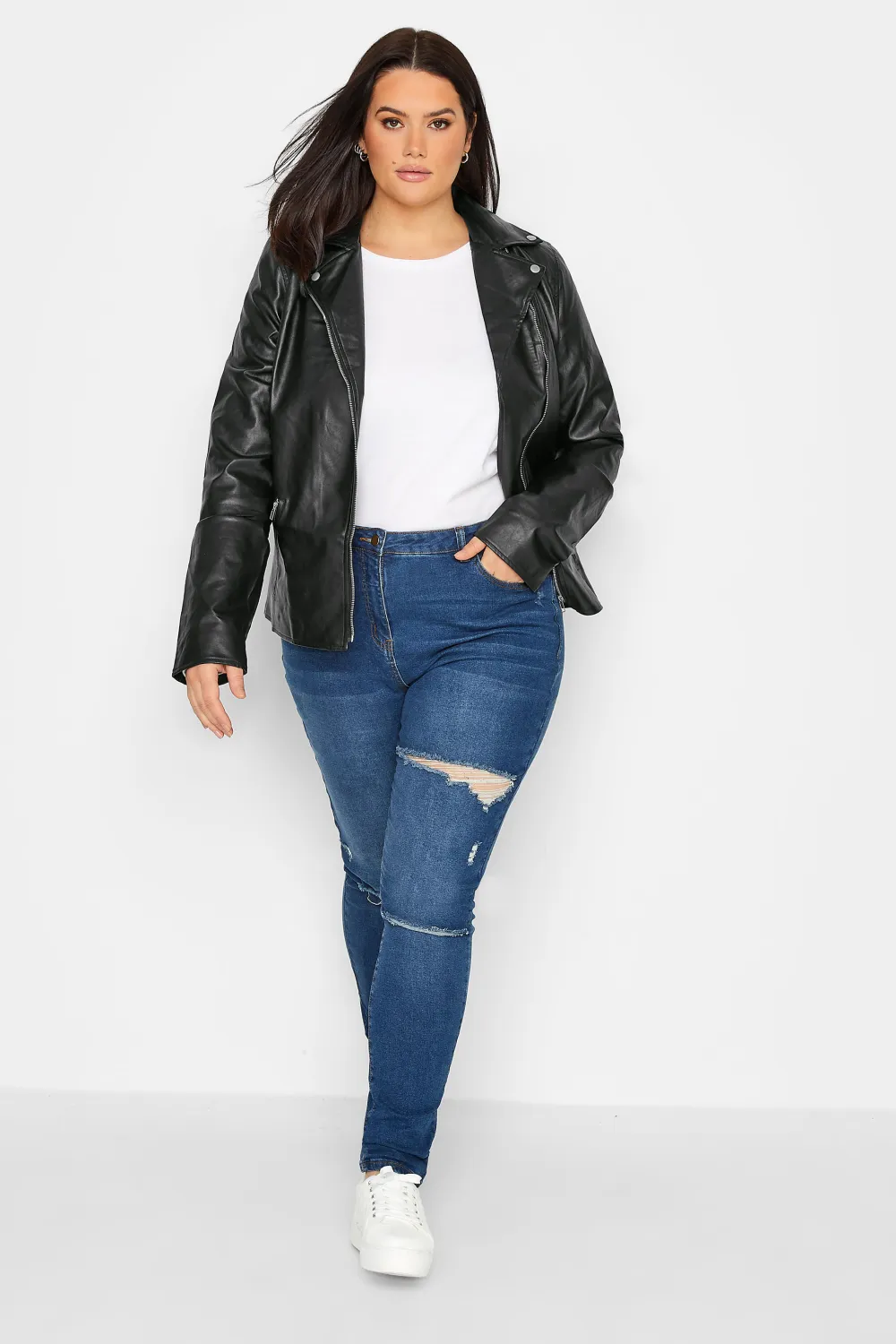 LTS Tall Faux Leather Biker Jacket