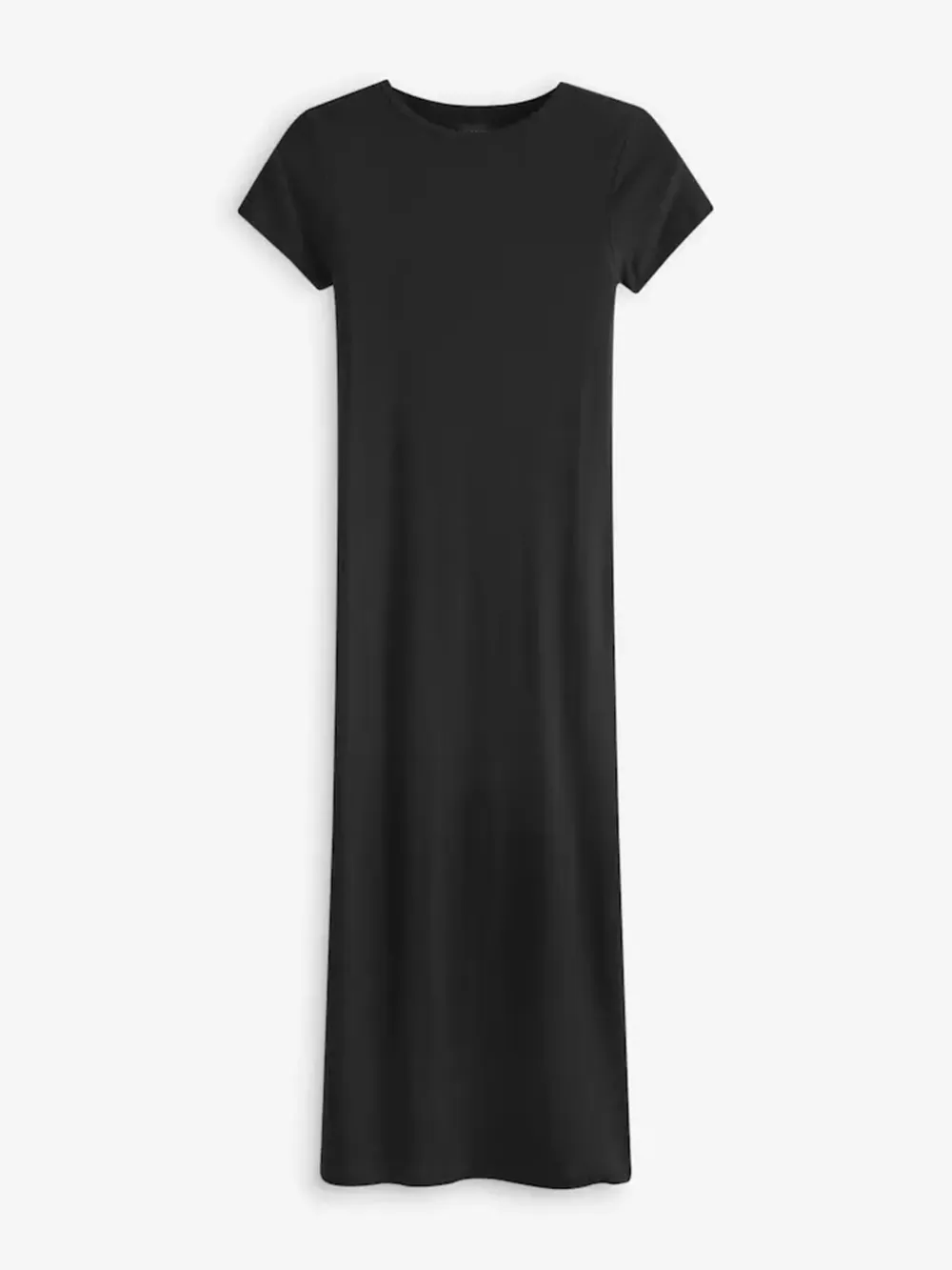 Basic Minimalist Ribbed Solid Color Crew Neck Dress