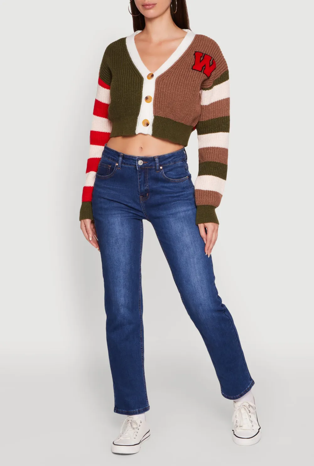 Striped Contrasting Cardigan