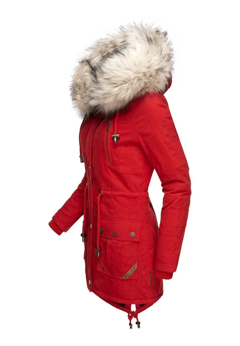 Women‘s Fashion Red Parka Coat