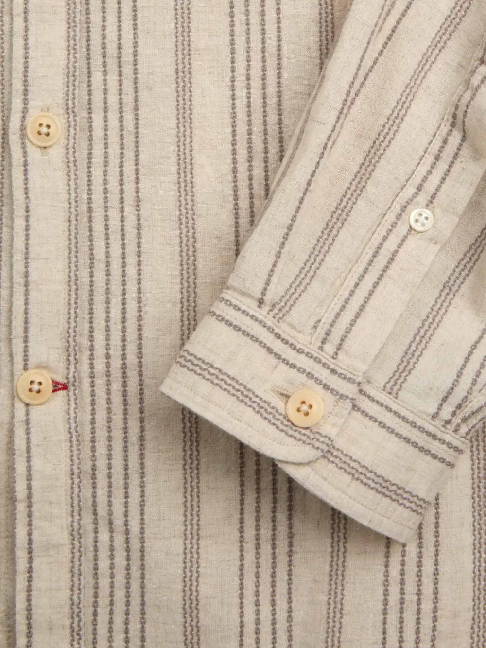 Long Sleeve Sand Cotton-Hemp Shirt