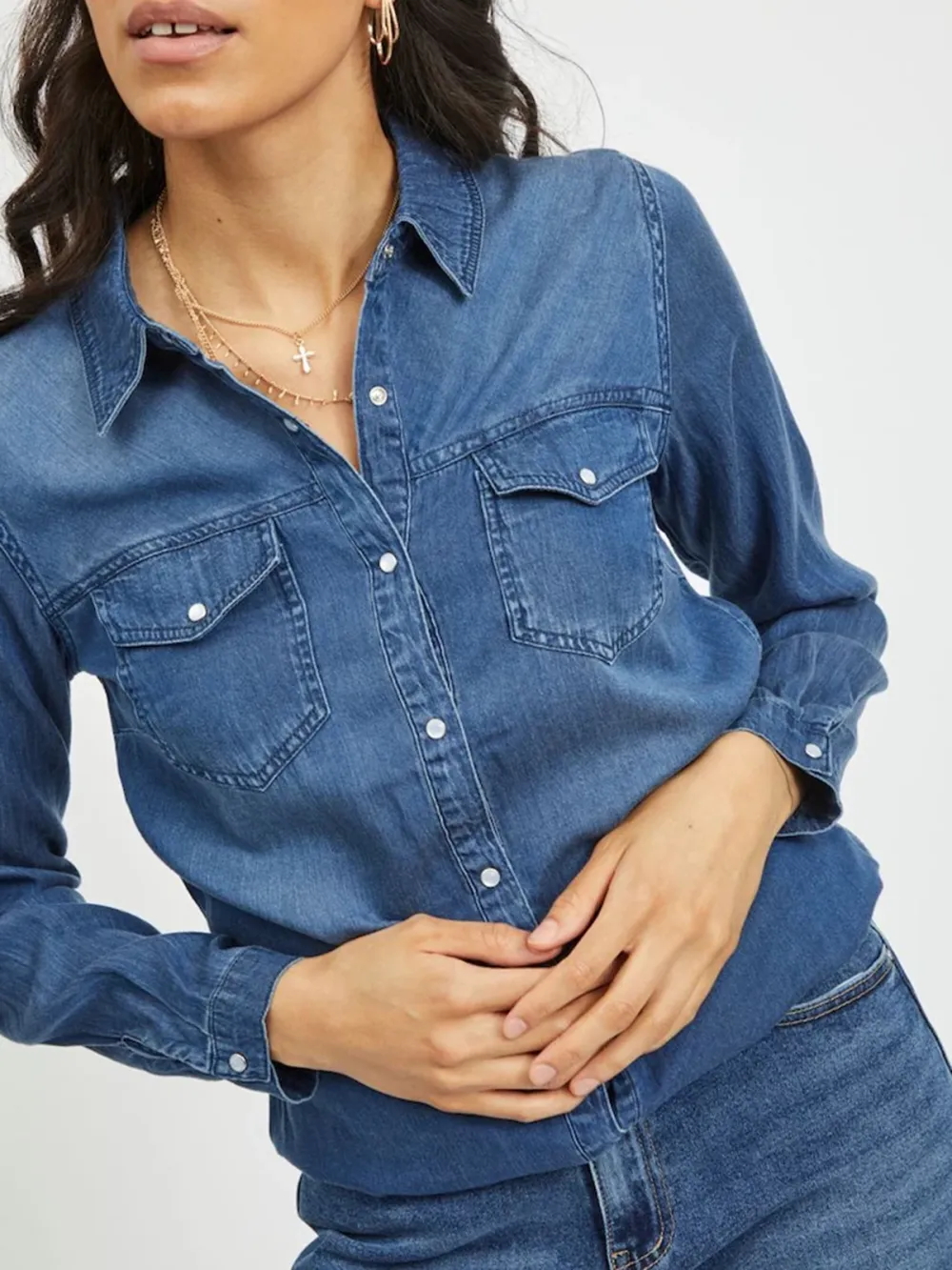 Kent Collar Long Sleeve Casual Style Blouses