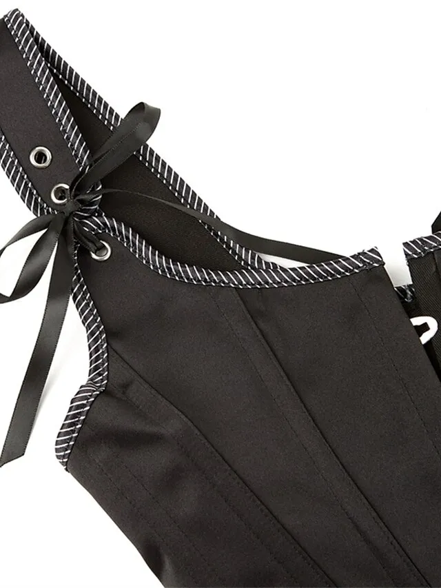 Corset Women's Corset Tops Party & Evening Club Black Blue Sexy Overbust Corset Hook & Eye Lace Up Retro Tummy Control Push Up Flower Fall Winter