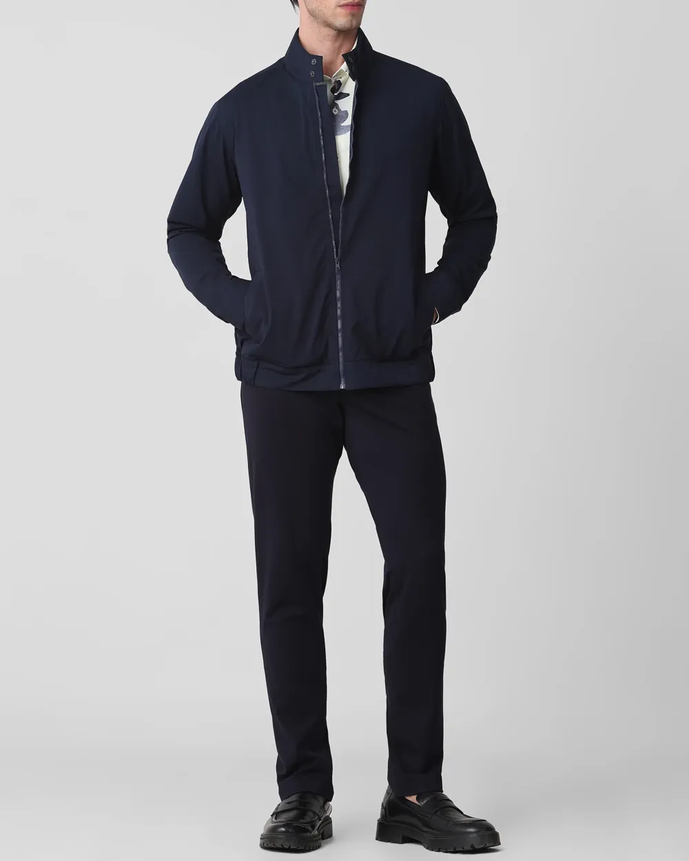 Versatile Comfortable Slim-Fit Navy Jacket
