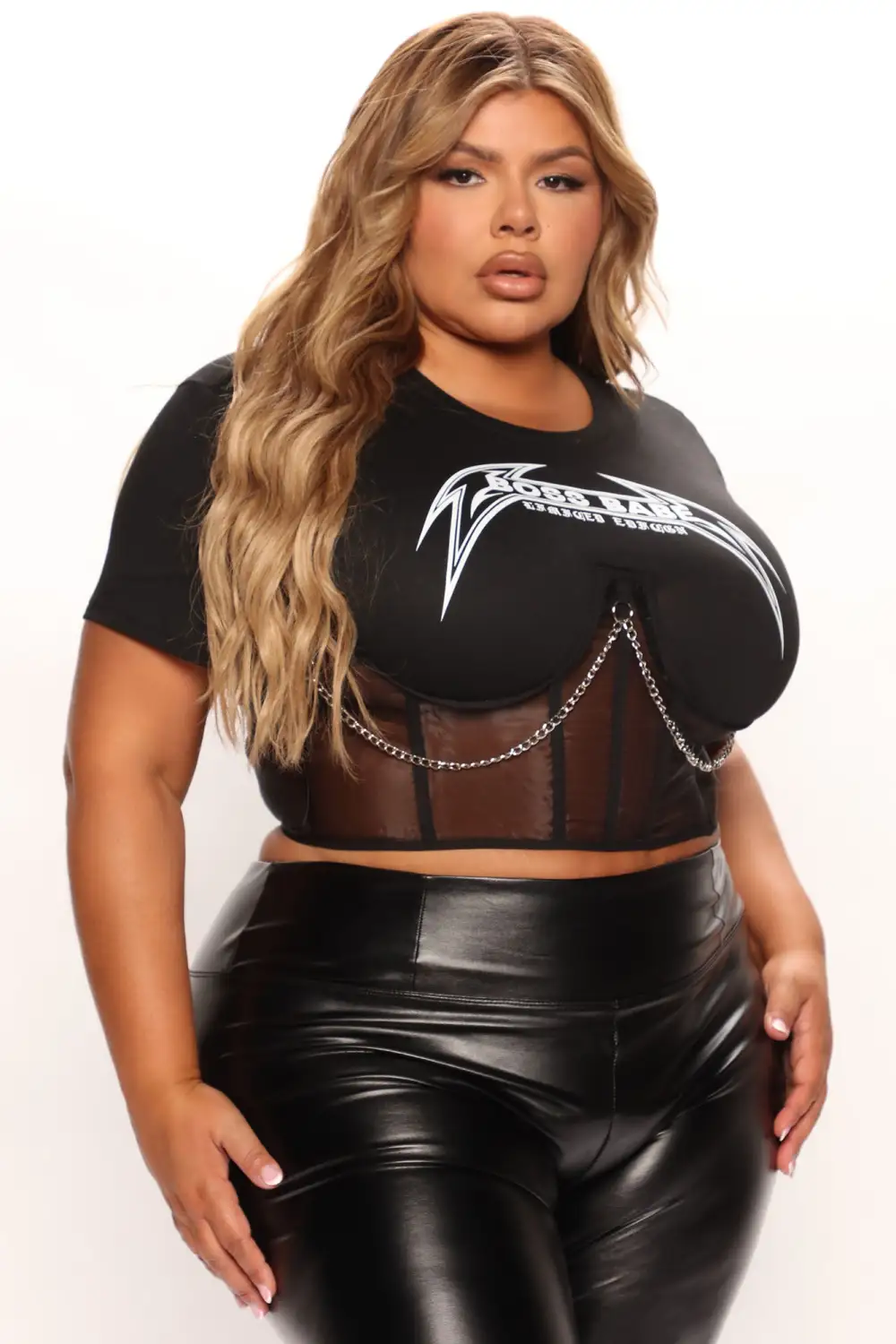 Boss Babe Corset Tee - Black