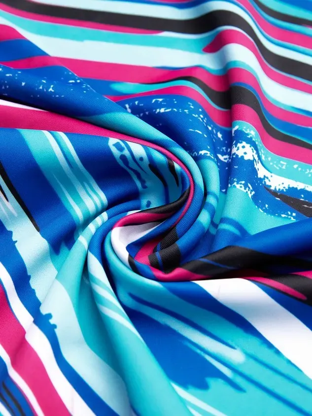 Casual Abstract  Printing Scoop Neck Tankinis Two-Piece Set