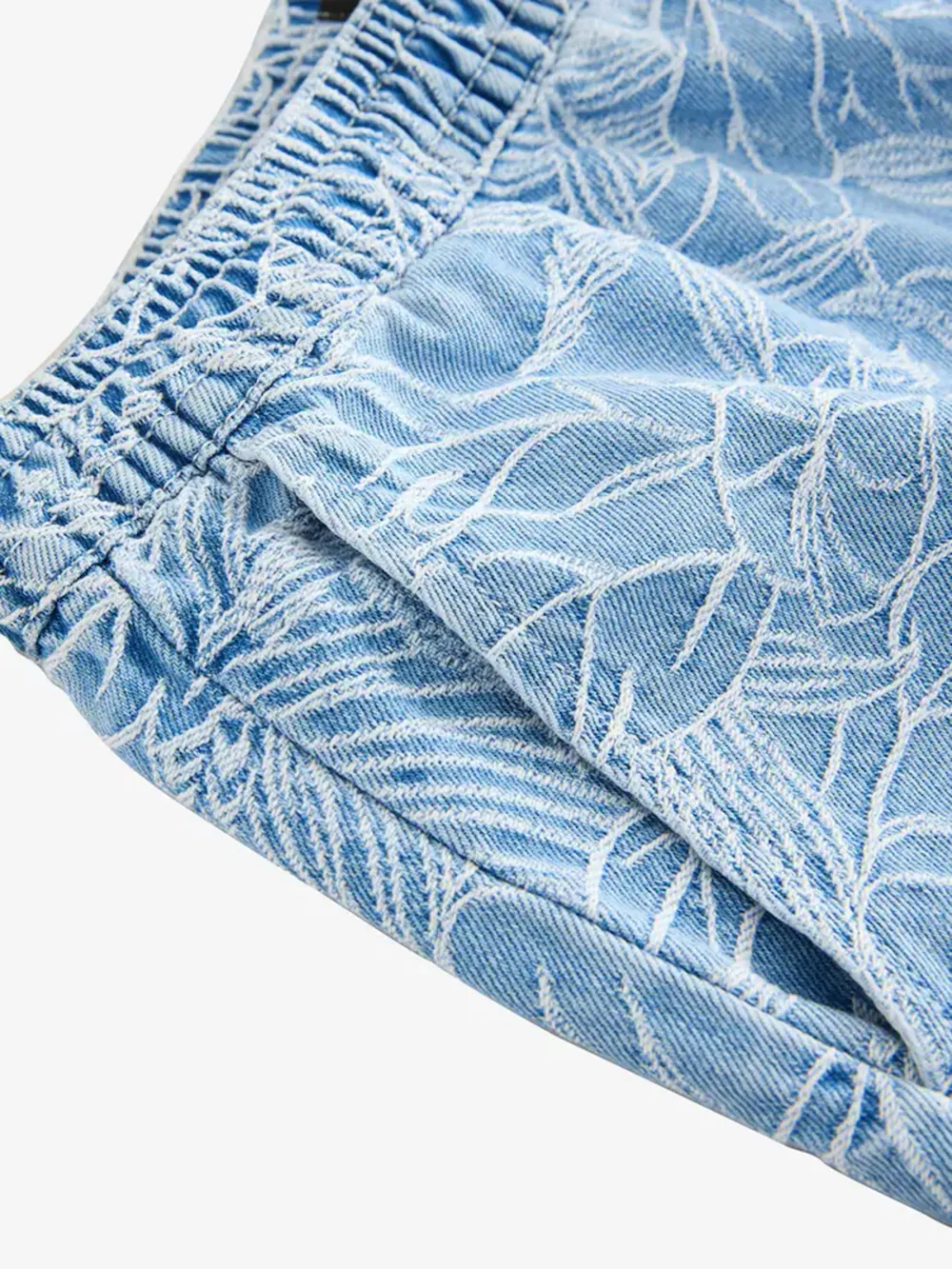 Blue Denim Casual Texture Shorts