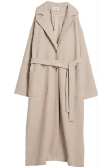 Oversized Solid Lapel Casual Coat