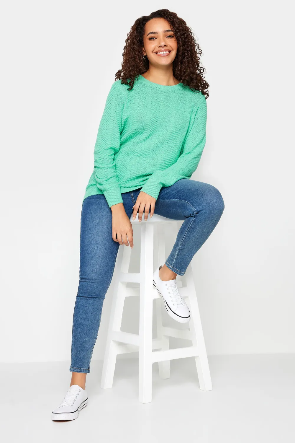 M&Co Light Green Ribbed Knit Jumper