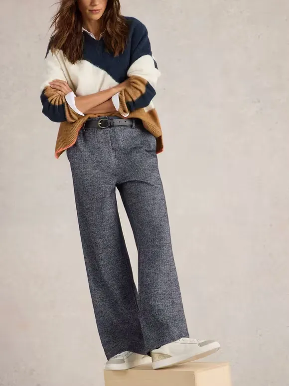 Slight Stretch Wide Leg Trouser