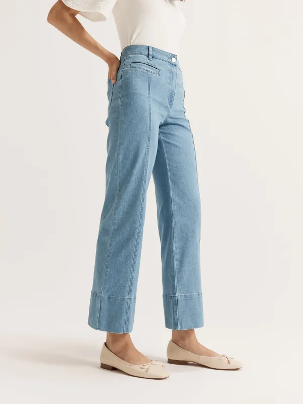 Light Blue Straight Leg Jeans
