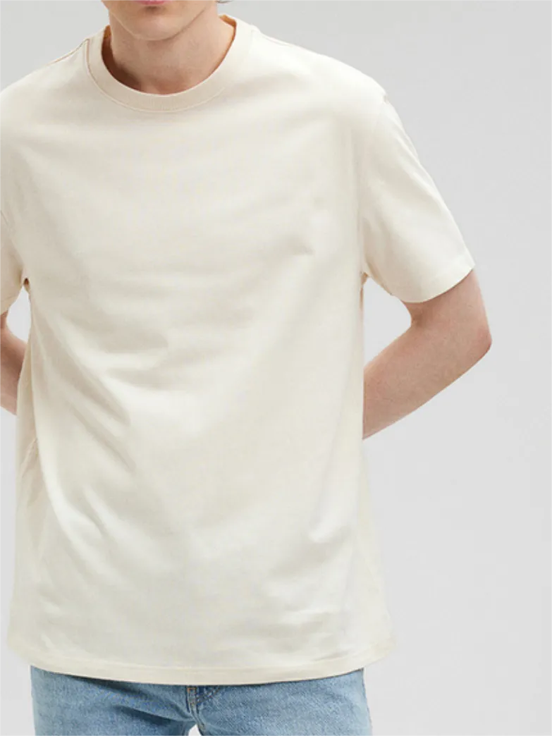 Off - White Short - Sleeve Plain Tee