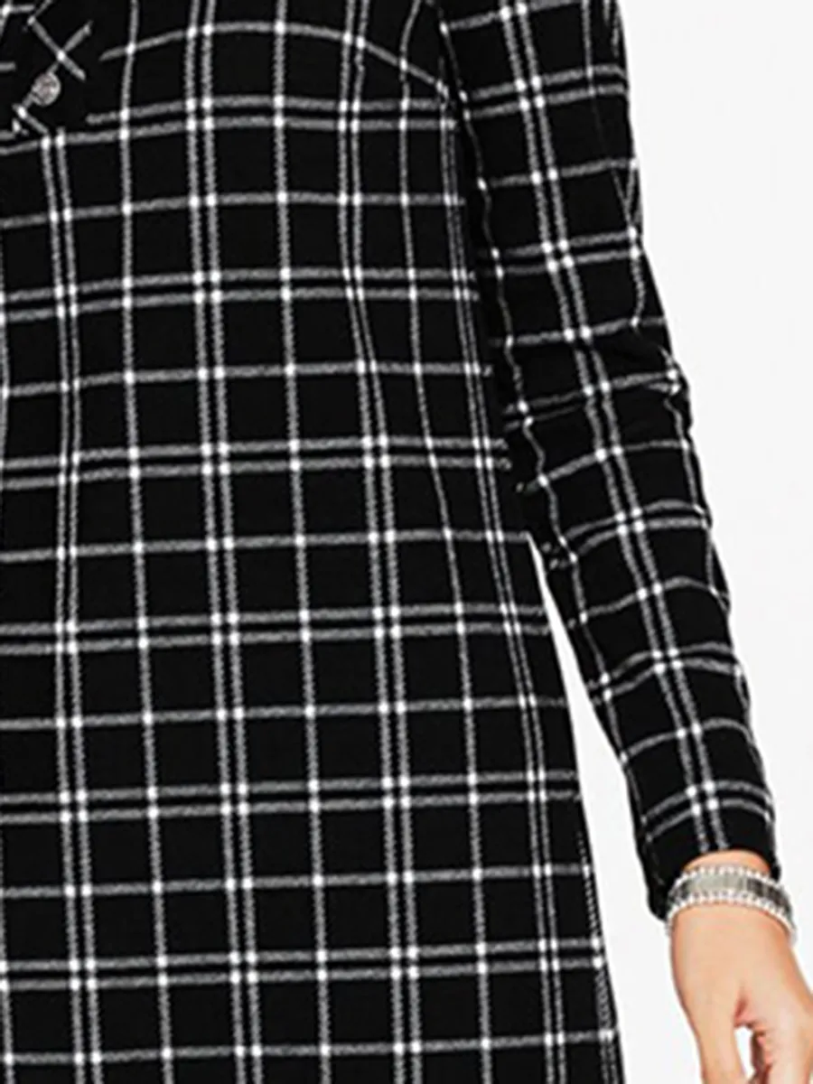 Women'S Chic Plaid Minimalist Dress
