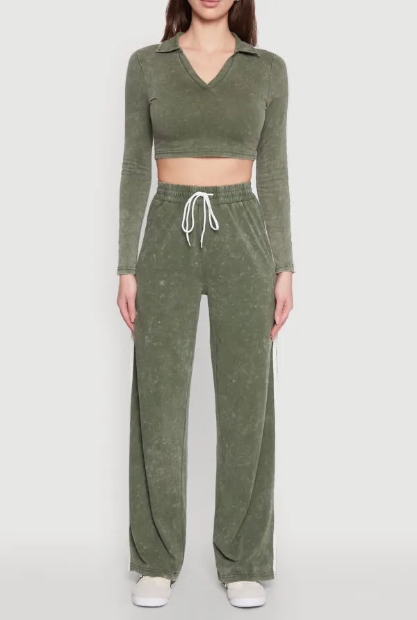 Drawstring Striped Pants