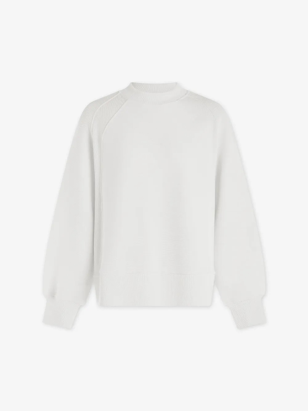 Modern Crew-Neck Side-Zip Textured Sweatshirt