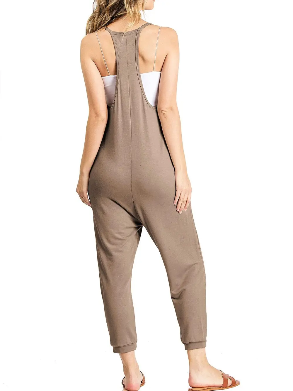 Pocketed V-Neck Jumpsuit