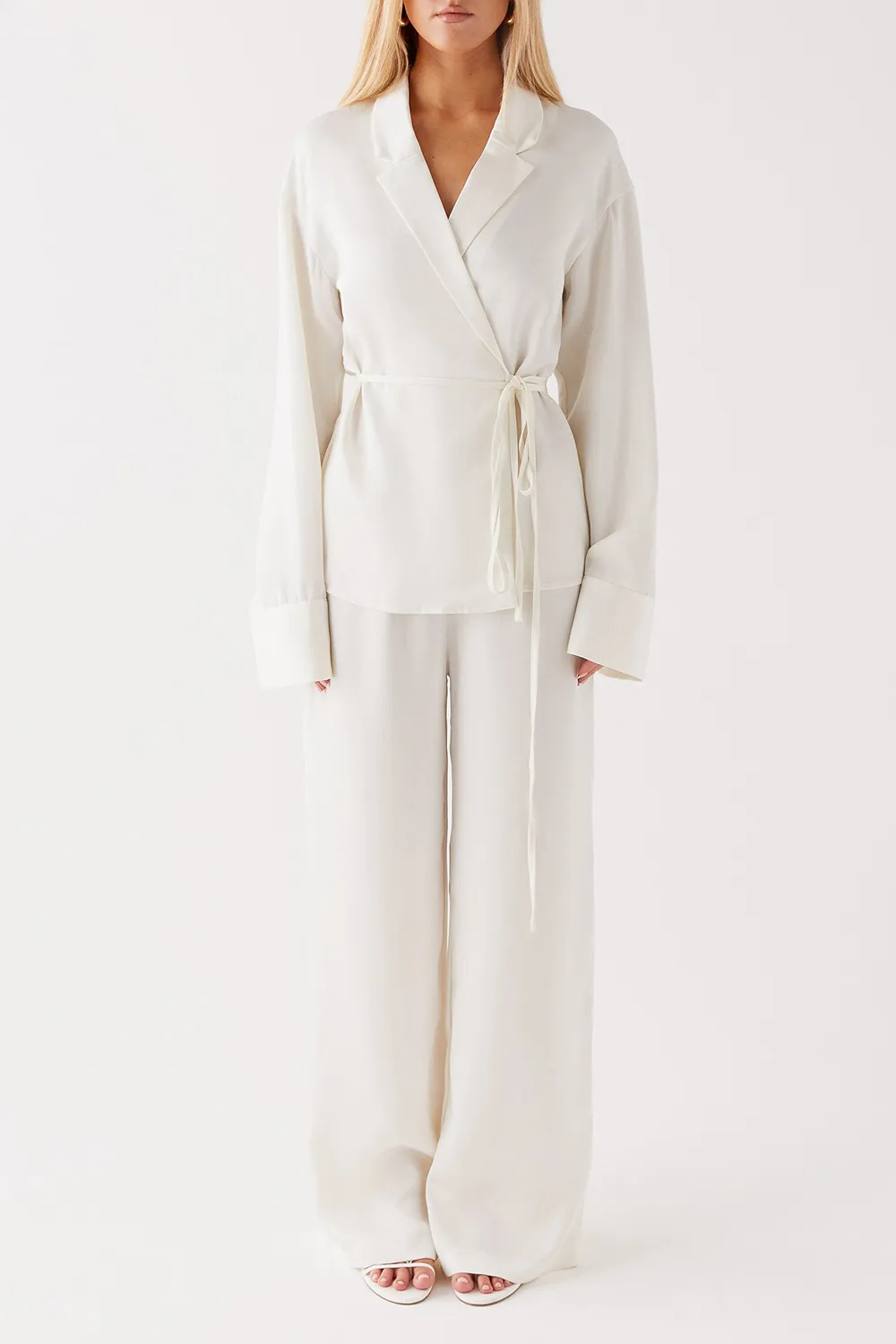 Tammie Tie Side Shirt - Pearl