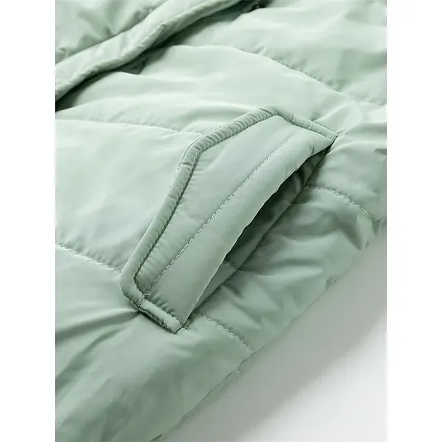 Women's Fleece Lined Parka & Leggings Thermal Warm Puffer Jacket Winter Coat Ankle-Length Winter Leggings Micro-elastic High Waist Tights