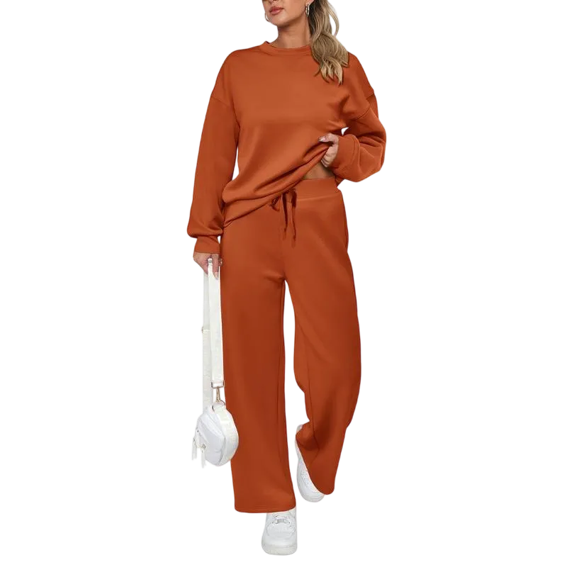 Women's long-sleeved pullover and trousers loungewear set