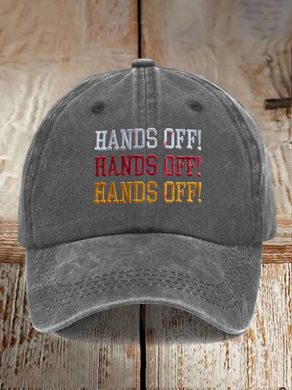 Unisex Distressed Washed Cotton FDT “Hands Off ” Hat