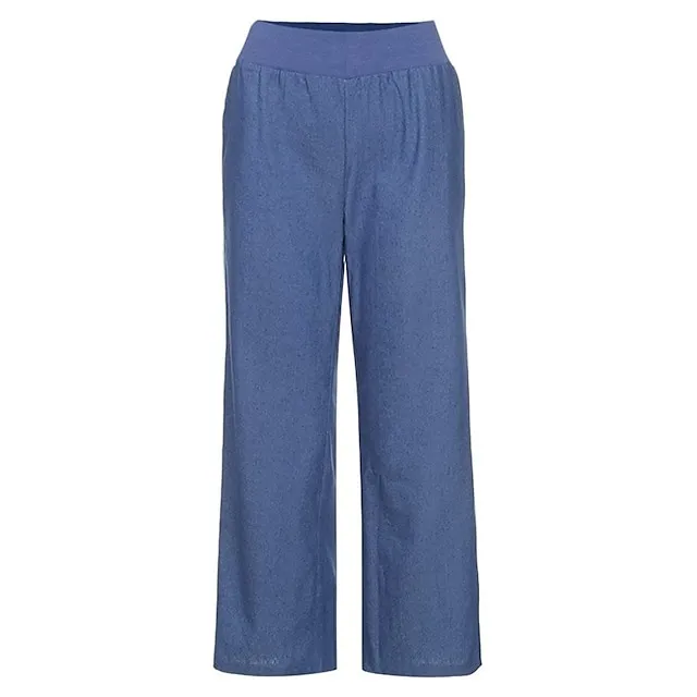 Women's Jeans Wide Leg Baggy Micro-elastic Classic Modern Office Daily Black Blue S M Spring &  Fall