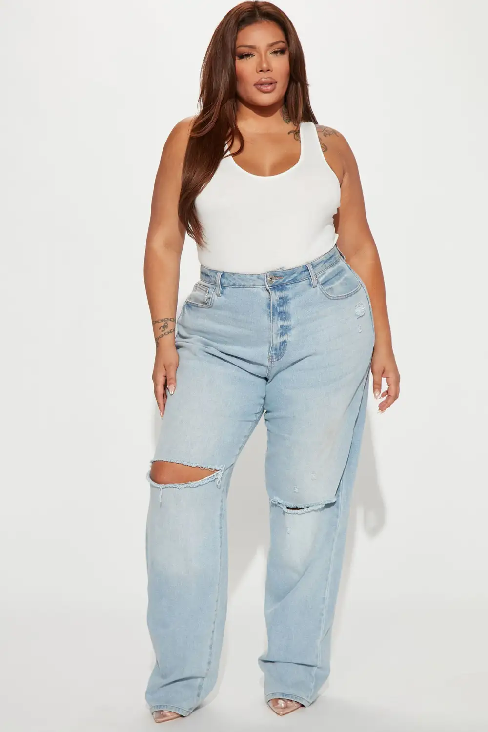 Davina Basic Tank Bodysuit - White