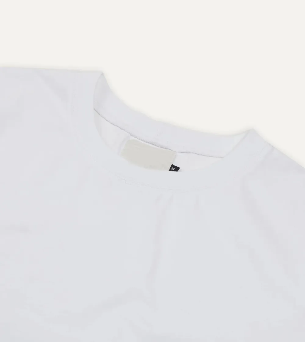 Daily White Cotton Crew Neck Hiking T-Shirt Casual Style