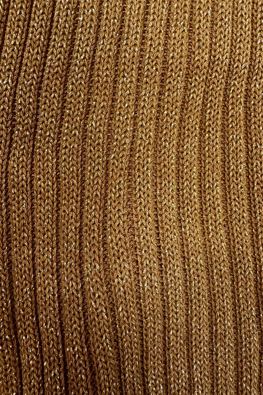 Sleeveless Bronze Metallic Midi Dress