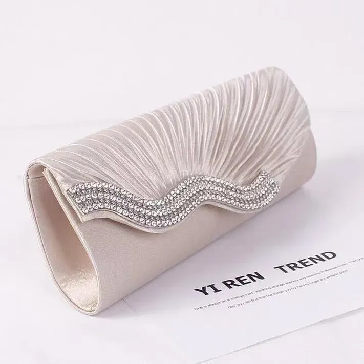 Diamond Evening Bag Crinkle Clutch