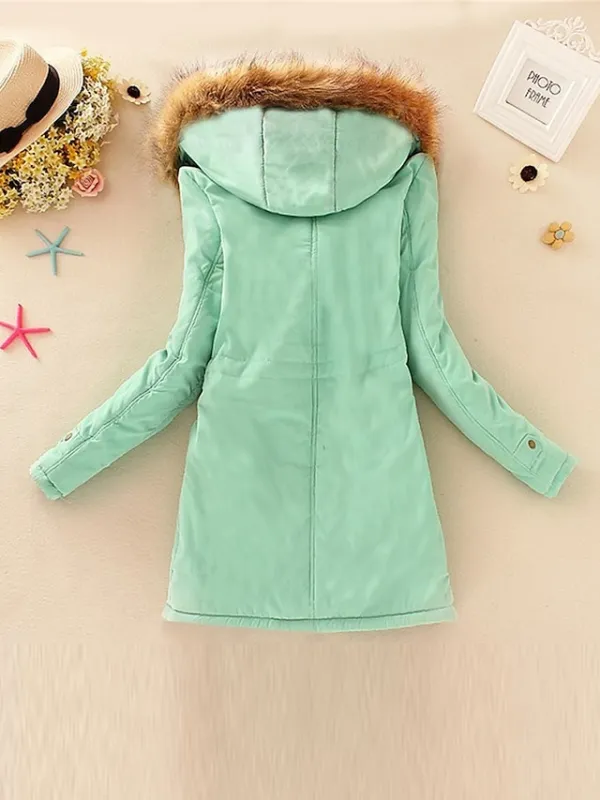 Women's Winter Coat Fleece Lined Parka Thermal Warm Windproof Puffer Jacket with Pocket Hooded Heated Jacket Fall Outerwear Drawstring Outdoor Street Fashion Casual Outerwear