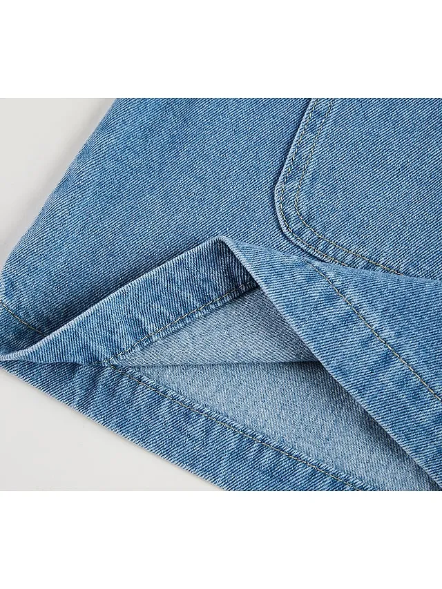 Women's Casual Dress Shift Dress Denim Overall Pinafore Dress Mini Dress Denim Fashion Modern Outdoor Daily Vacation U Neck Pocket Sleeveless Summer Spring 2023 Regular Fit Black Blue Gray Plain S M