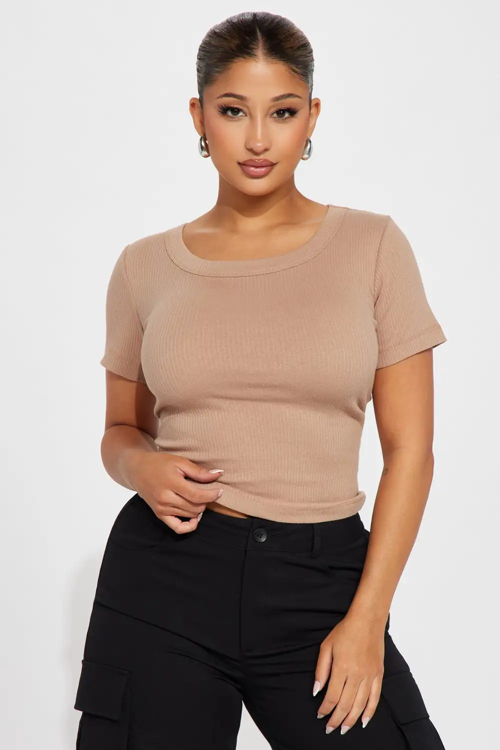 Carrie Short Sleeve Tee - Chocolate