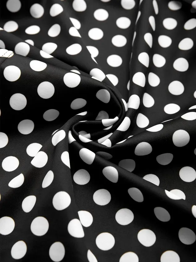 Casual Polka Dots Printing V neck Tankinis Two-Piece Set