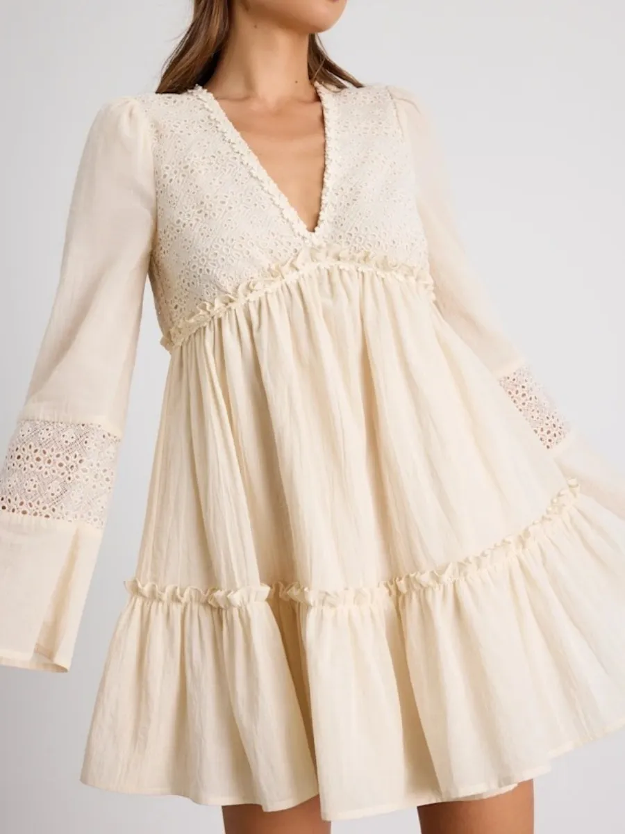 Lace Trim Babydoll Dress