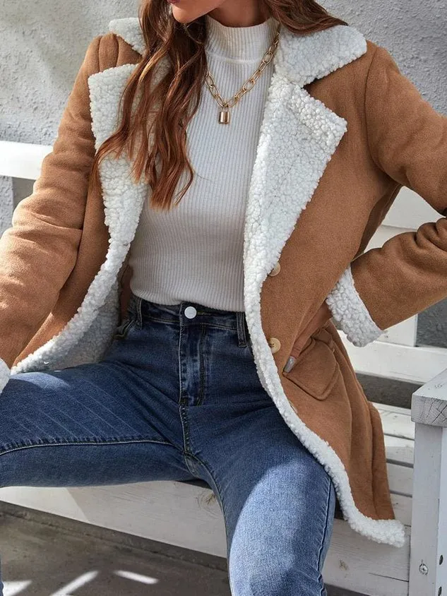 Suede Others Casual Teddy Jacket