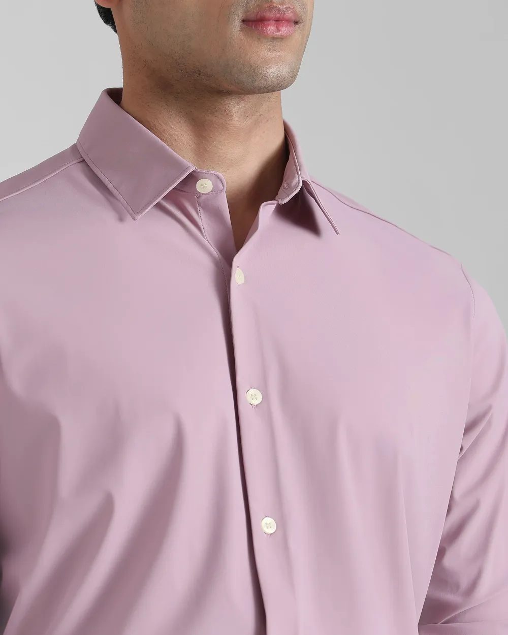 Leisure Soft And Comfortable Slim-Fit Lilac Shirt