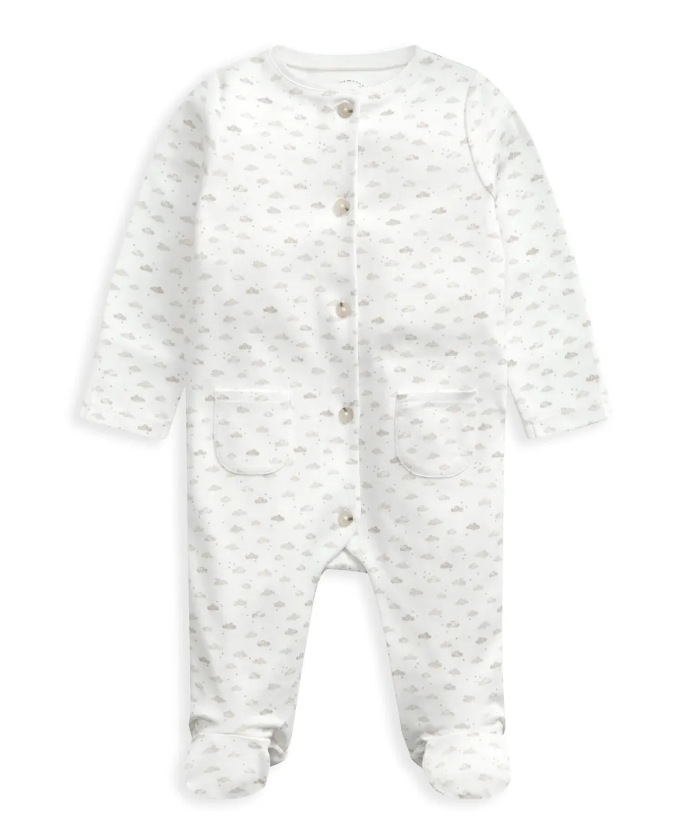 Cloud All In One Sleepsuit - White