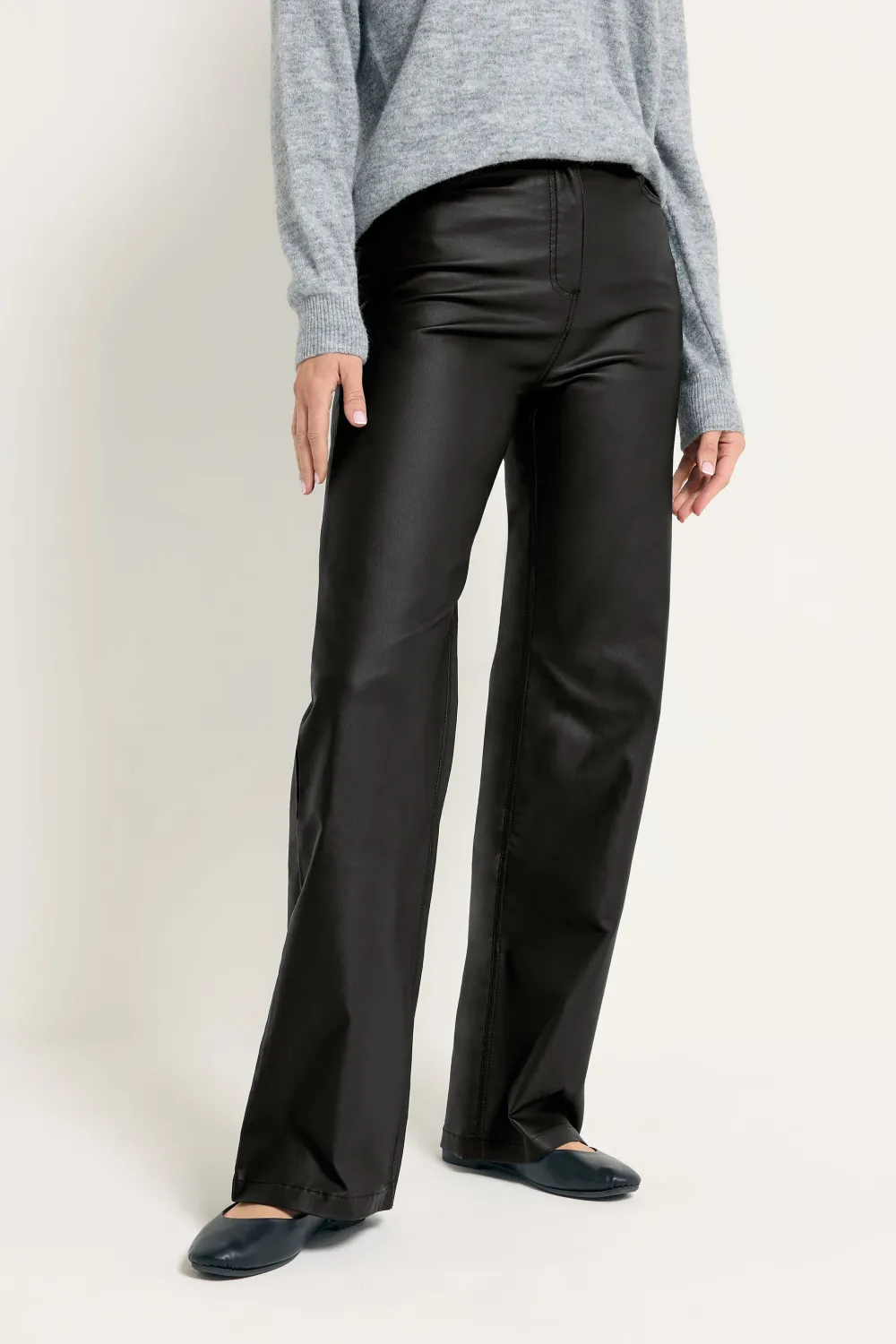 Faux Leather Pants with Pockets